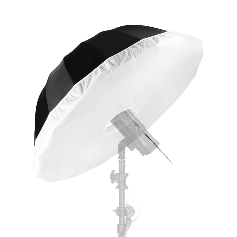 Selens Parabolic Umbrella and Diffuser Photography Lighting, 65 Inch Black Silver Reflective Deep Umbrella for Photo Studio Flash Speed Light - Image 1
